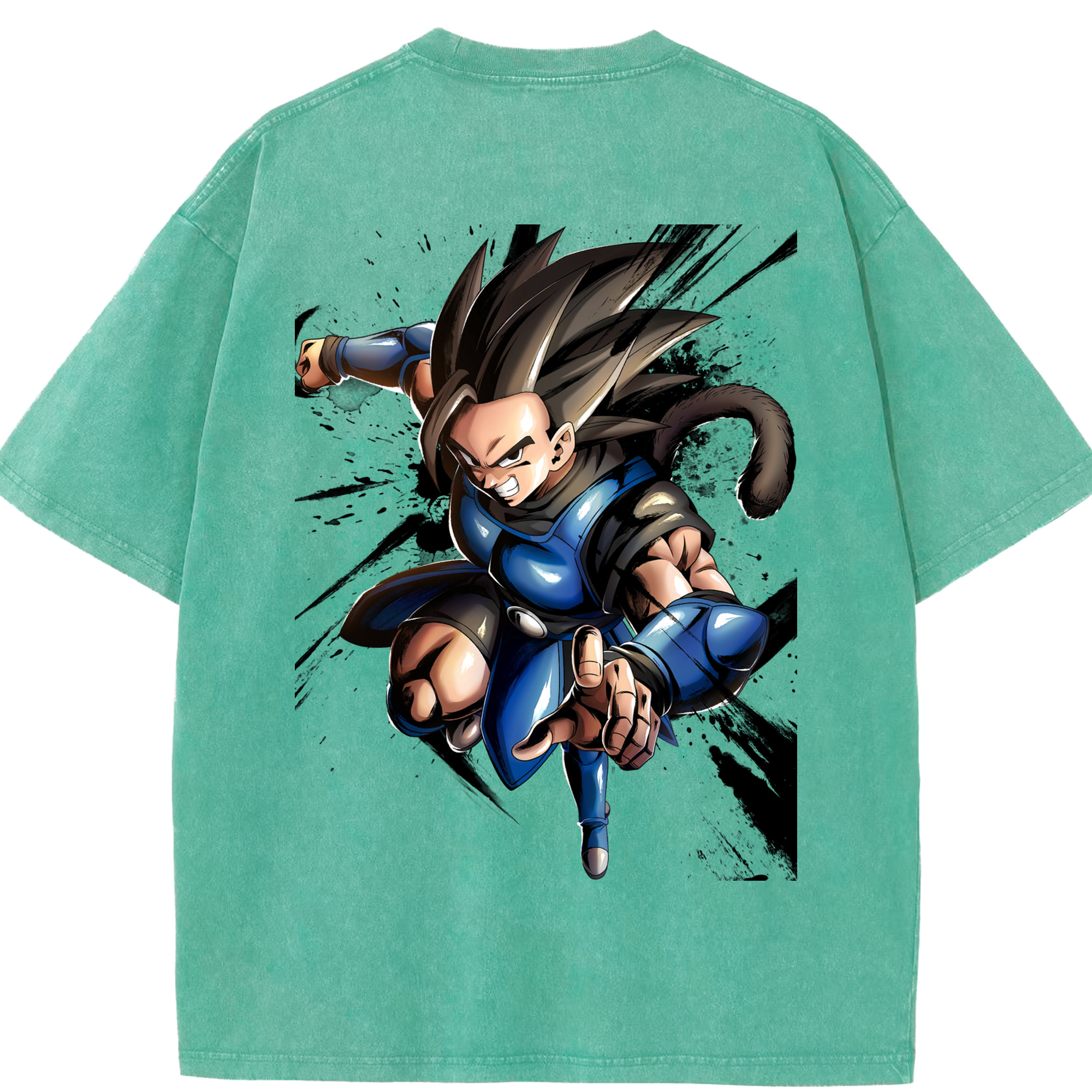 （画像用） ドラゴンボール ベジータ四世（Bejīta Yonsei）DRAGON BALL Vegeta IV 綿100% ヴィンテージ風 半袖Tシャツ（背面プリント）